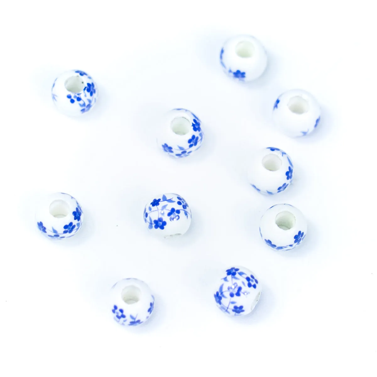 10pcs about 3mm round leather printed ceramic beads jewelry supplies jewelry finding D-5-3-200