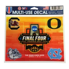 2017 NCAA Men's Final Four Basketball WinCraft Four Team Multi-Use Decal