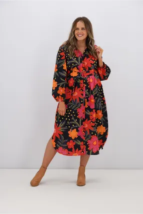 Boho Australia Fowler Midi Dress Red Floral