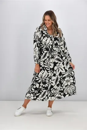 Boho Australia Garza Dress Black White