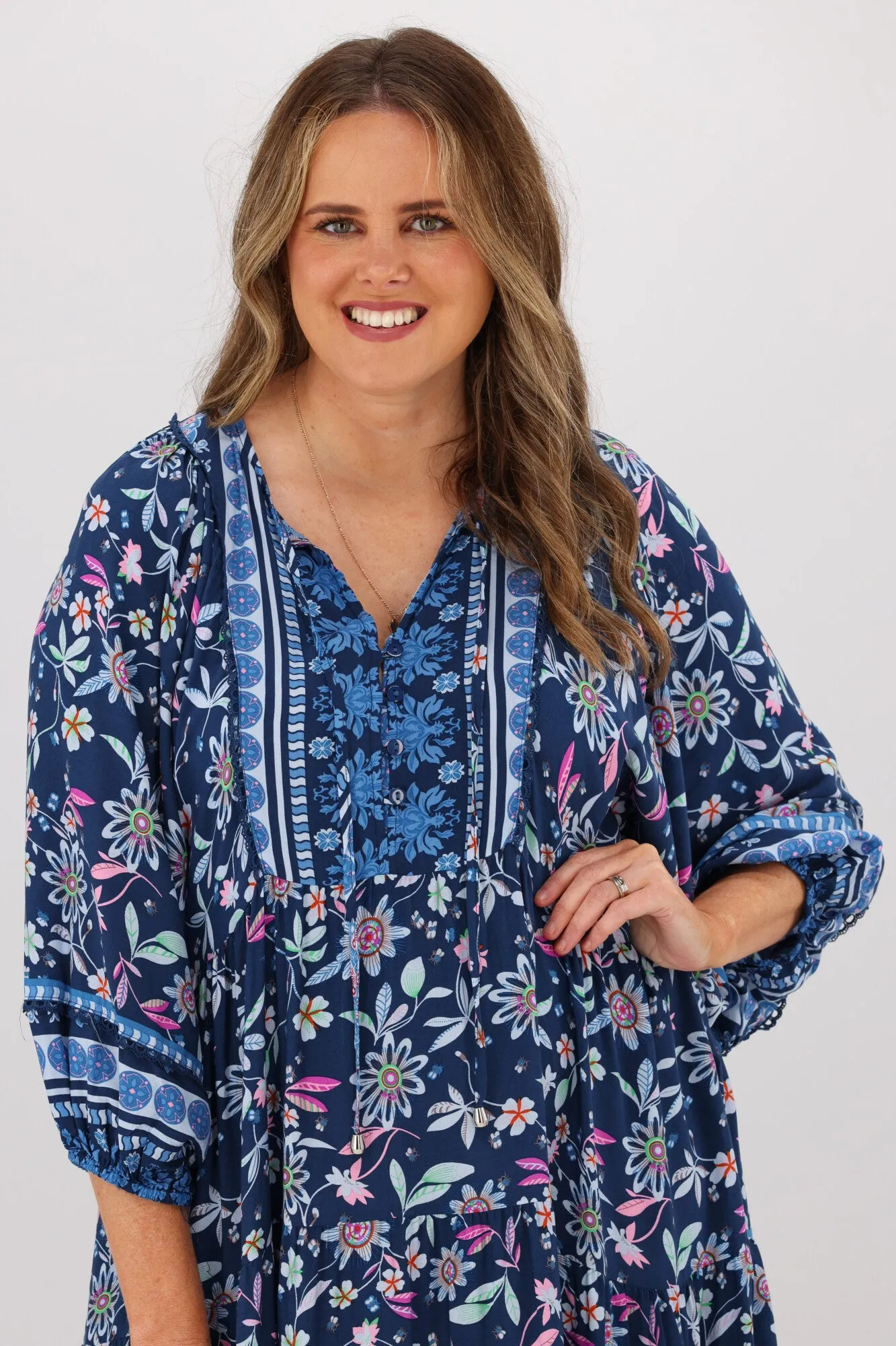 Boho Australia Gibbons Dress Navy Floral