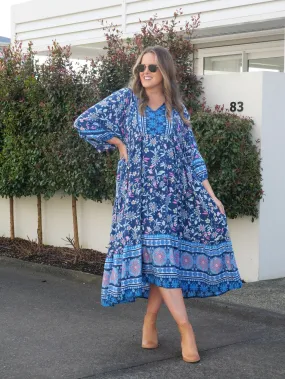 Boho Australia Gibbons Dress Navy Floral