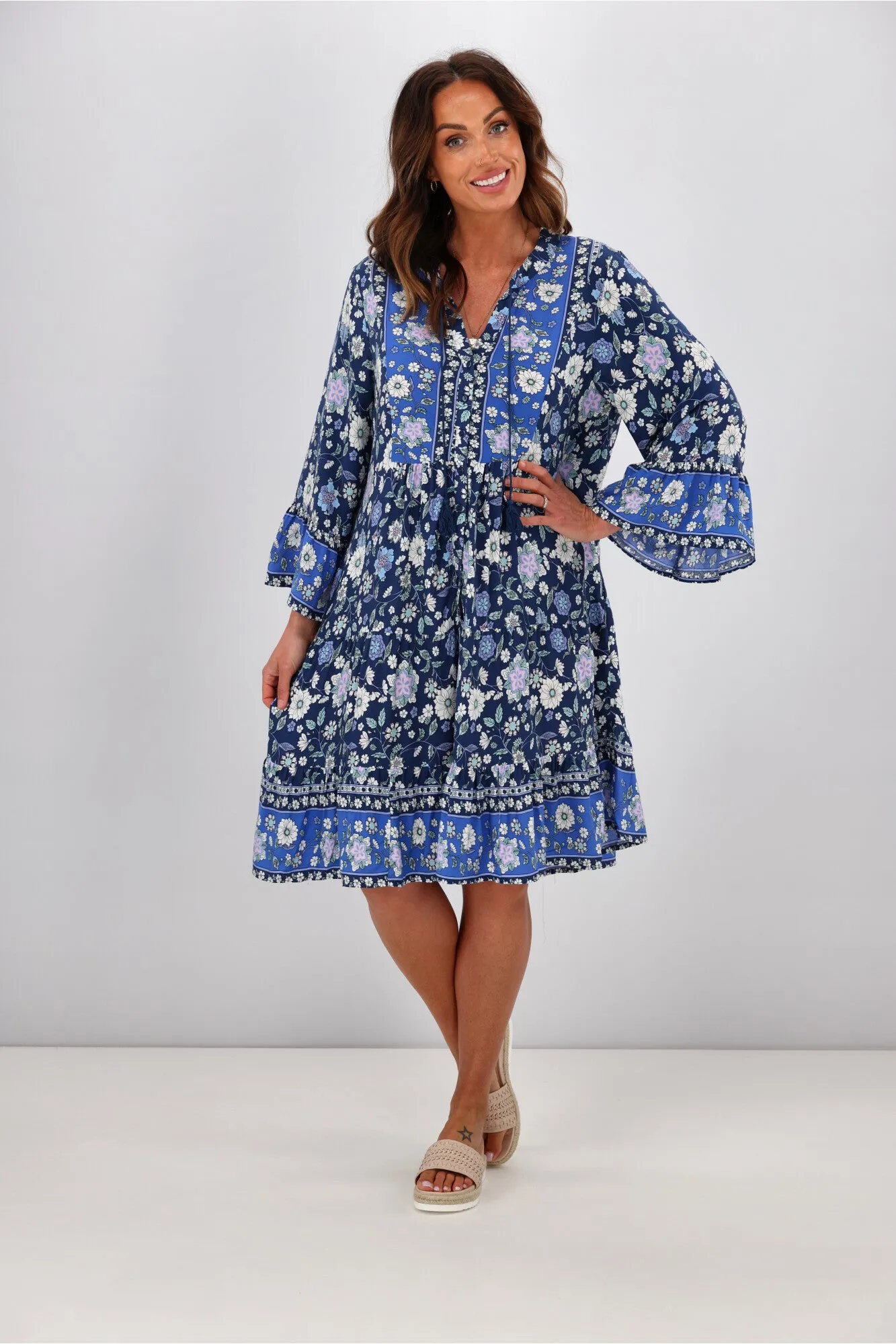 Boho Australia Sydney Dress Navy Floral