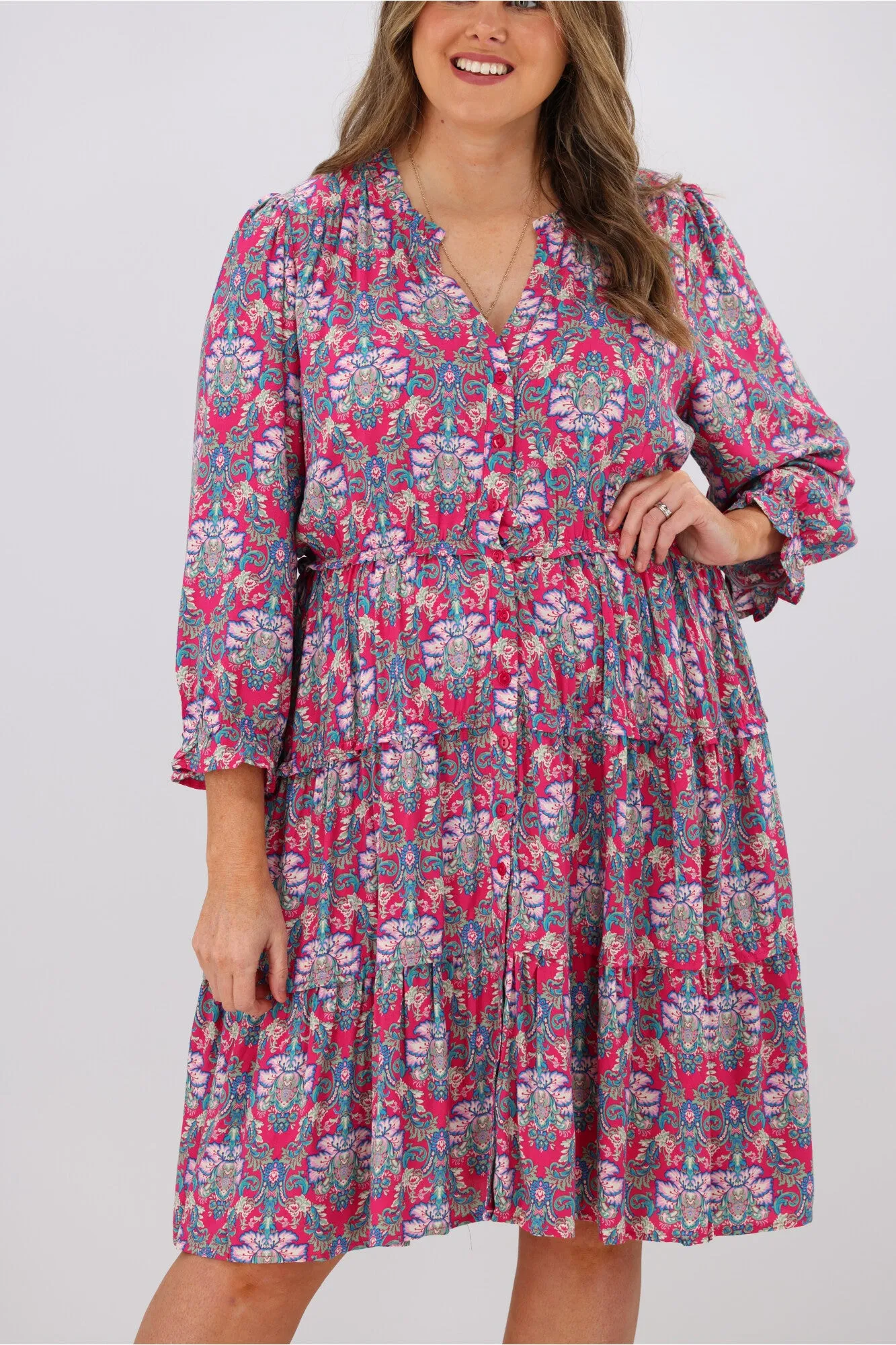 Boho Australia Tatiana Dress Pink Floral