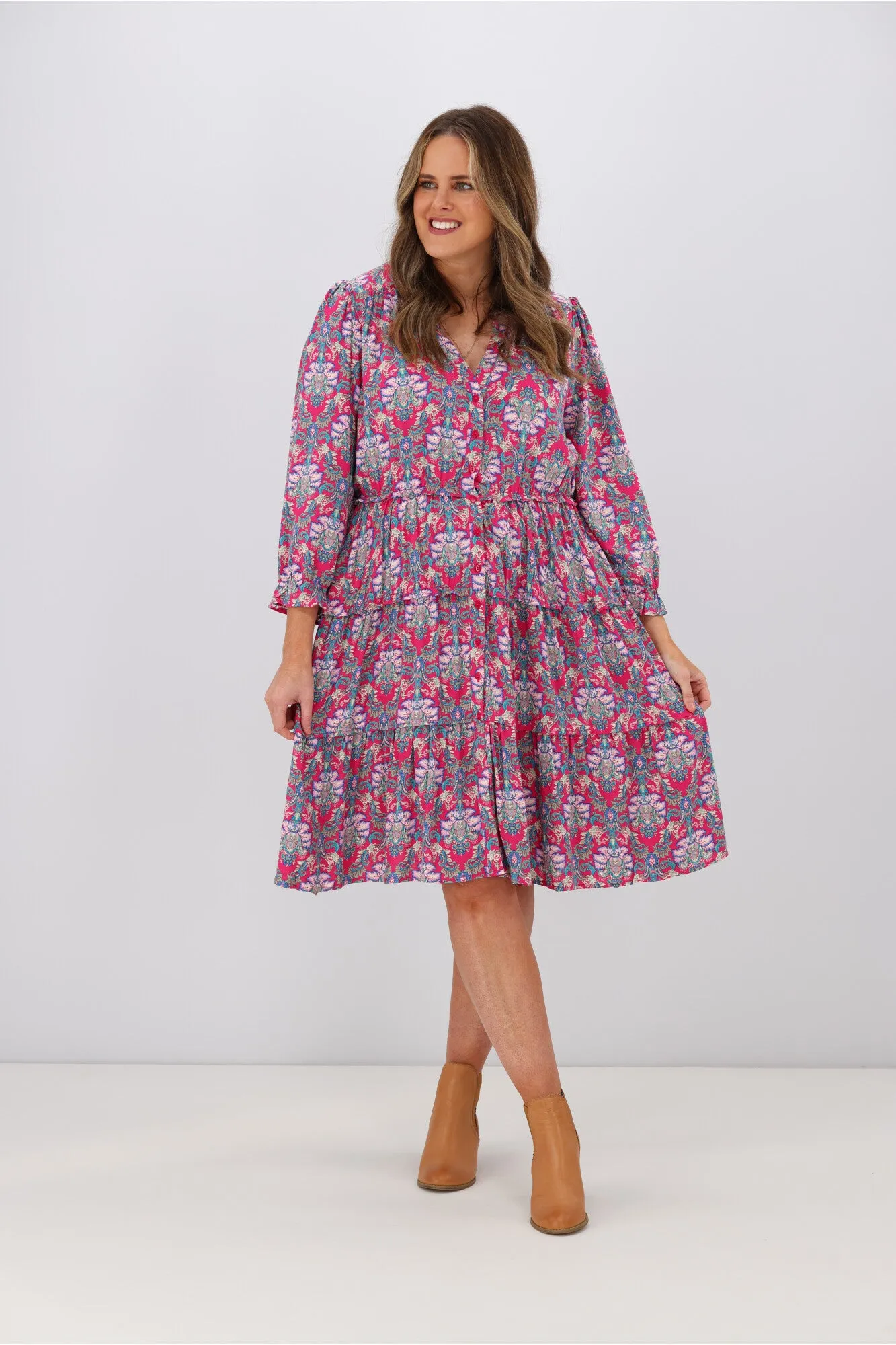 Boho Australia Tatiana Dress Pink Floral