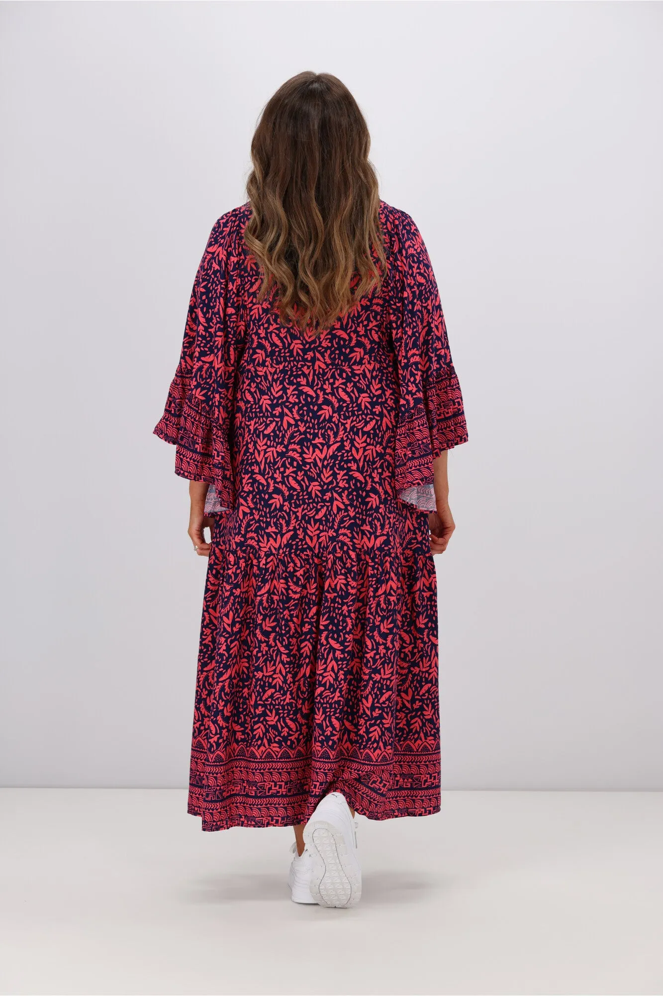 Boho Australia Zane Maxi Dress Navy Red