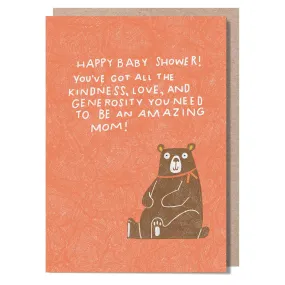 Brown Bear Baby Shower Sarcastic Card