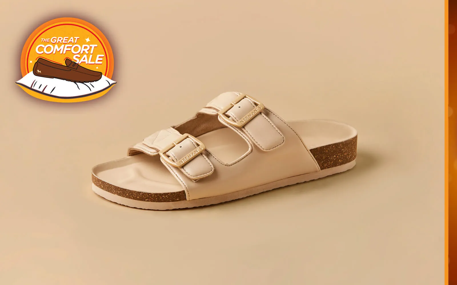 Cork Sandals : Rich Cream