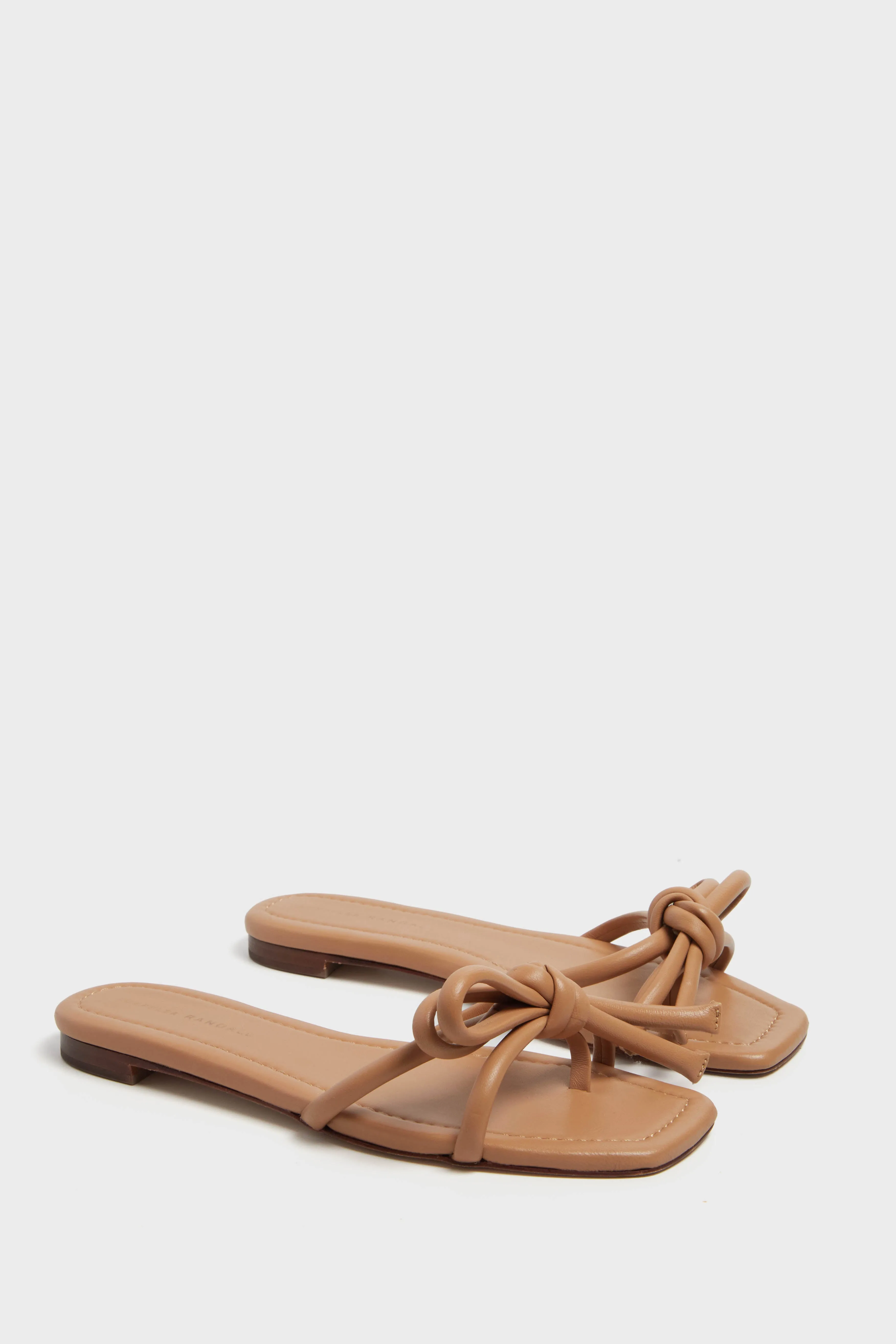 Dune Nappa Hadley Leather Bow Flat Sandal