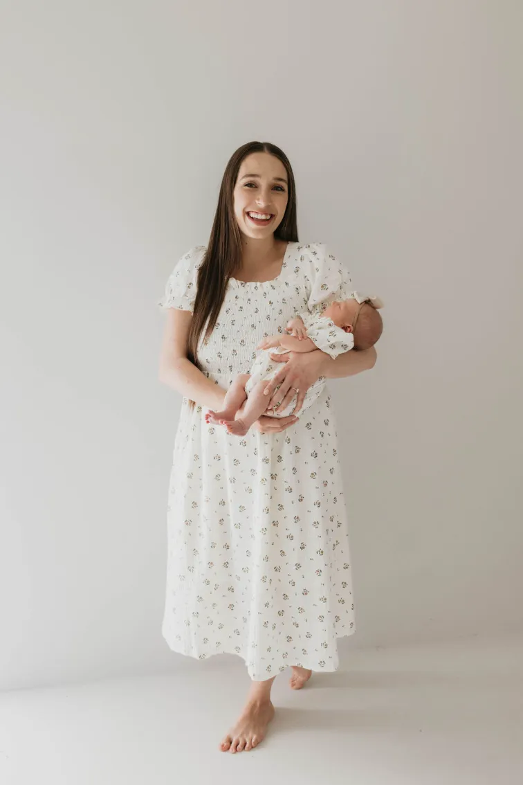 Garden Days | Ivory Floral Muslin Dress