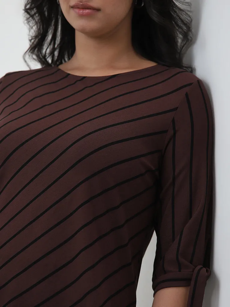 Gia Brown Striped Blouse