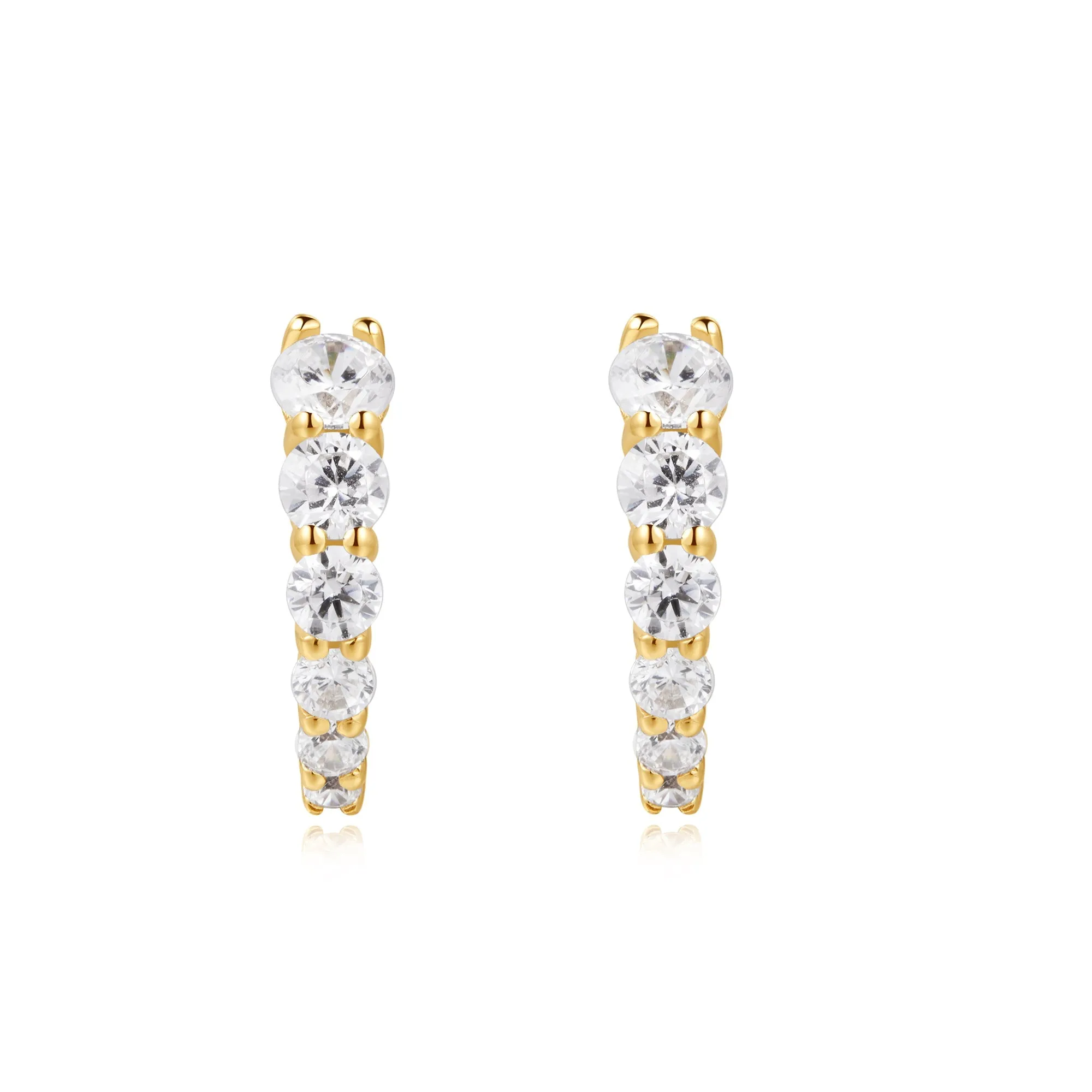 Gold Gradient Pave Huggies