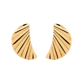 Gold Wave Clip Earrings