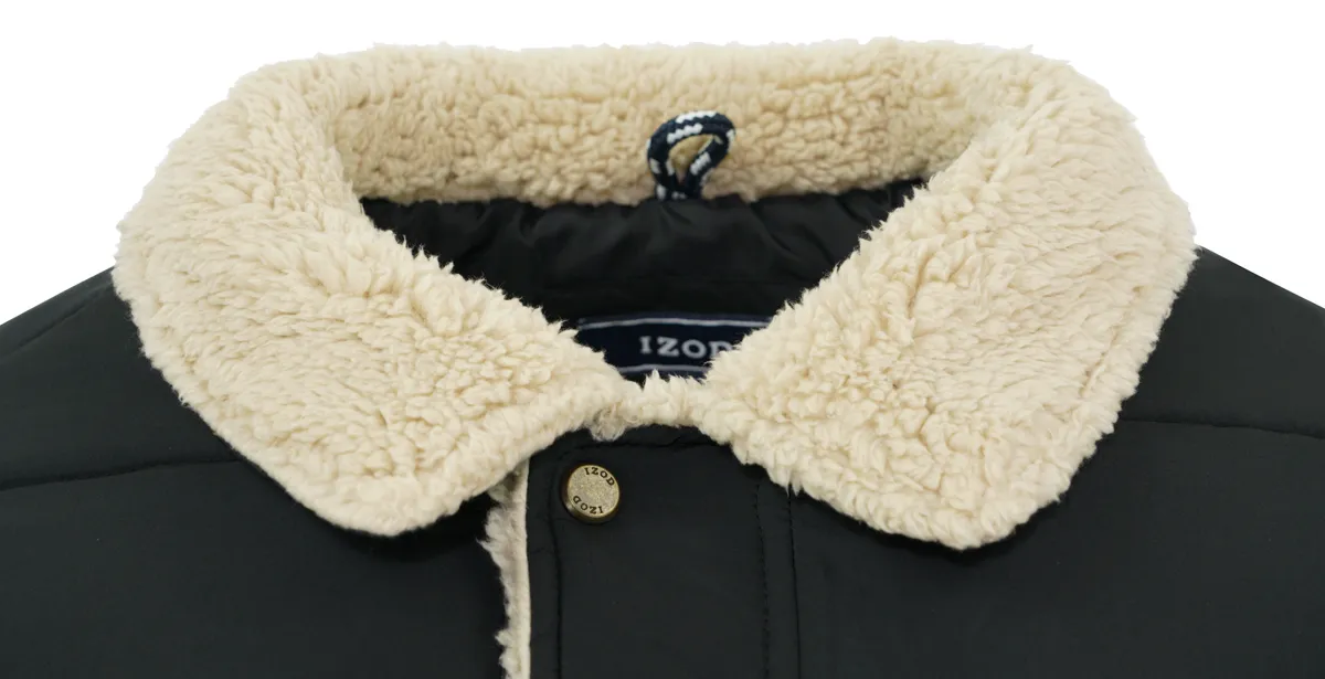 IZOD Men's Sherpa-Lined Collar Winter Jacket