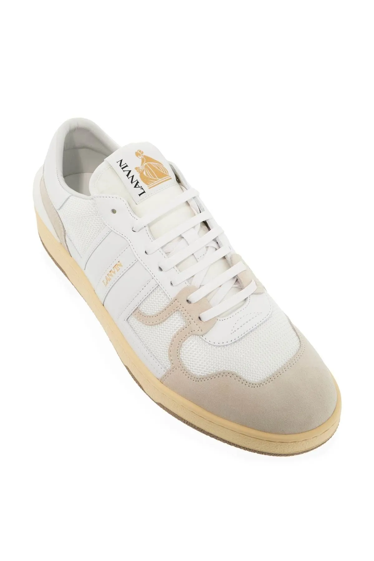 Mesh And Leather Clay Sneakers With