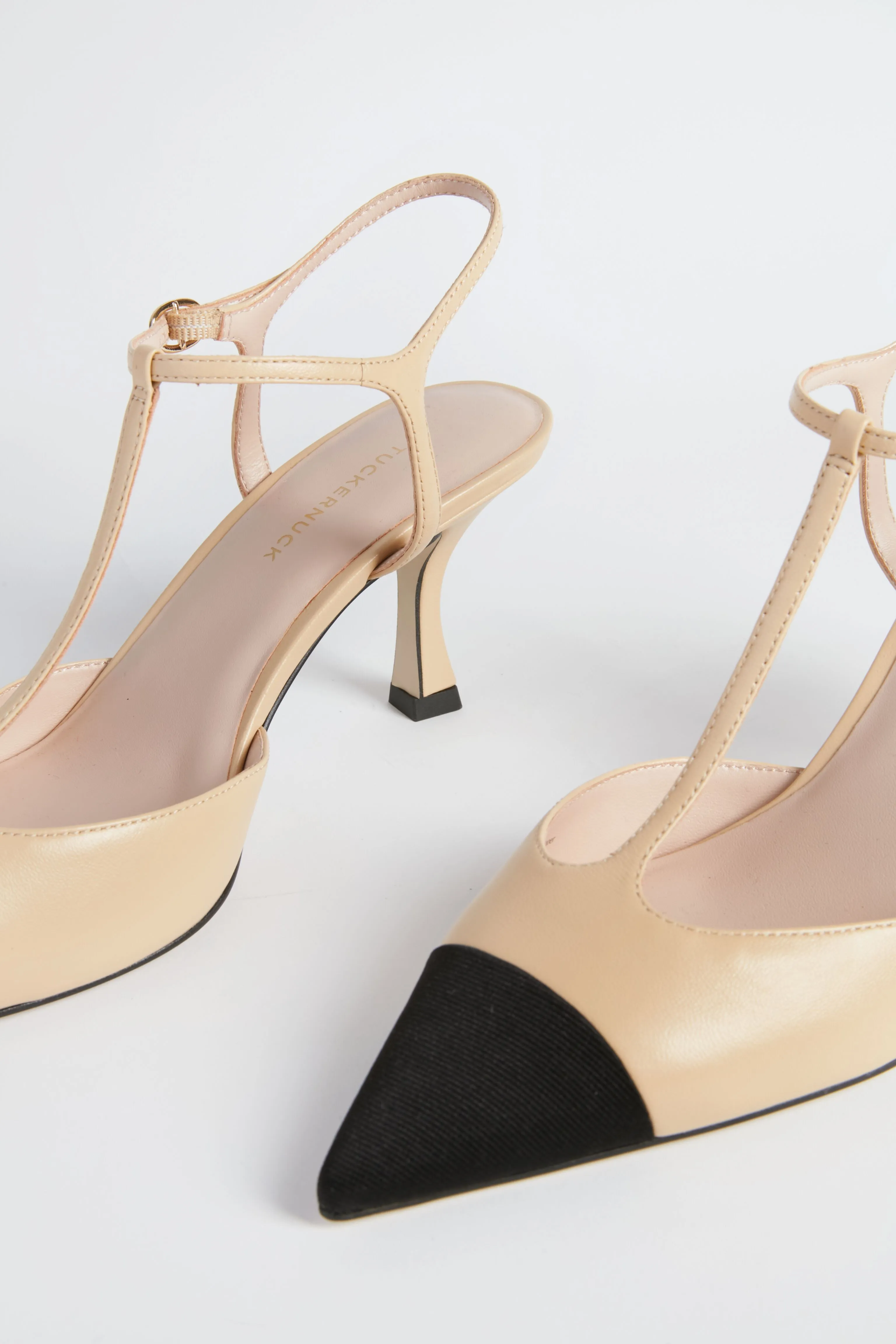 Nude Leather Margot Heels