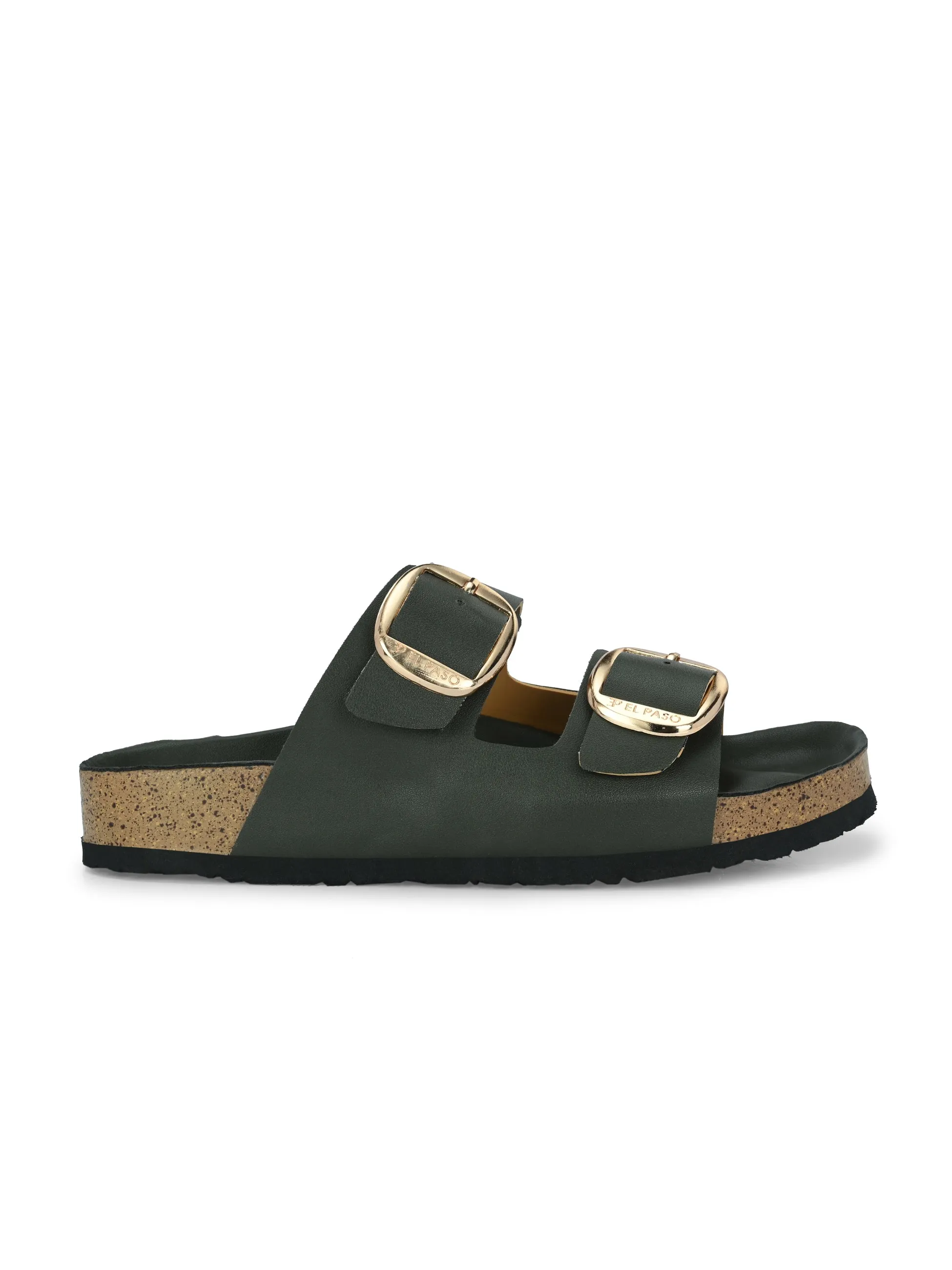 Opulent Olive Cork Sandals For Women