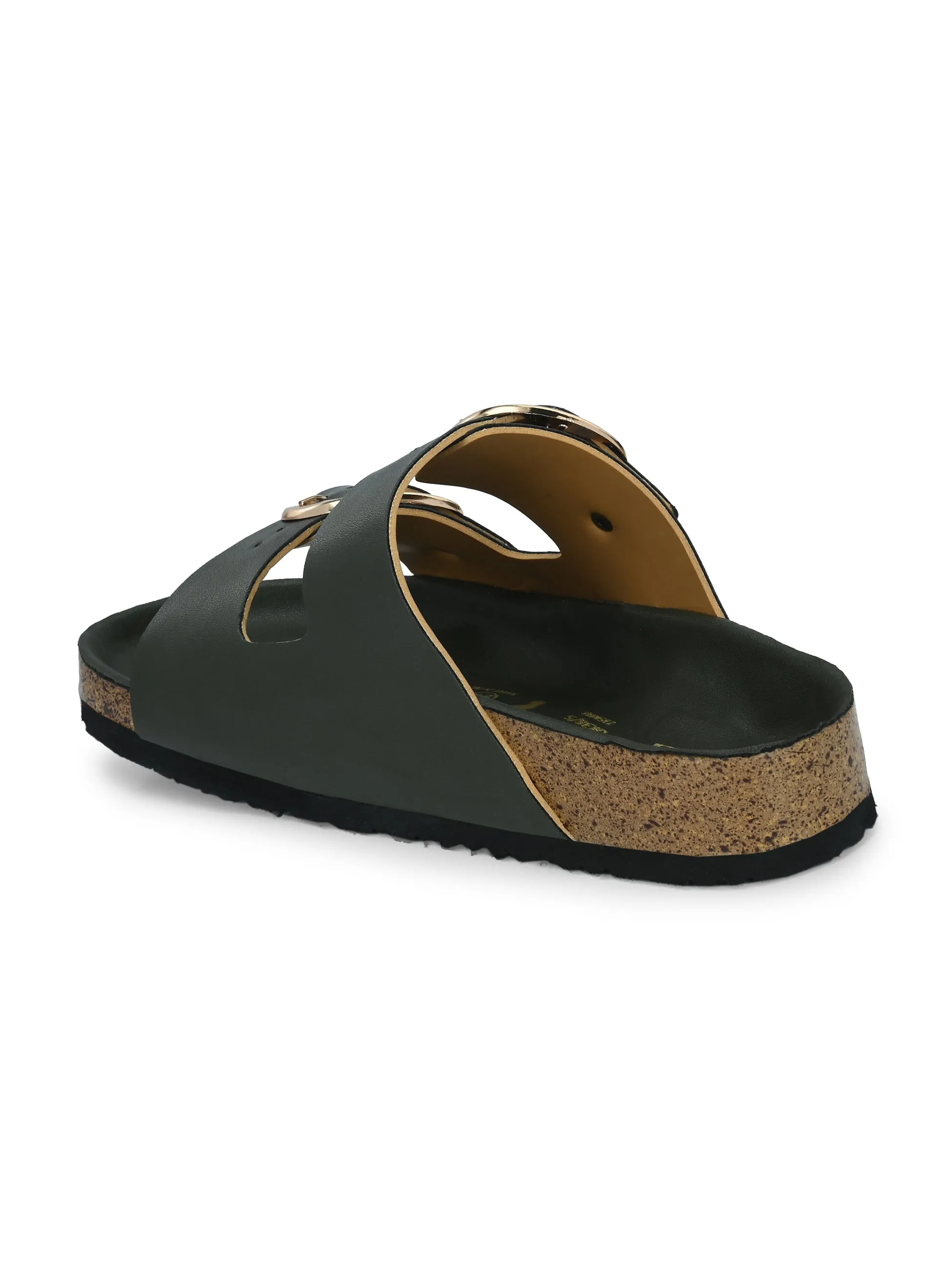 Opulent Olive Cork Sandals For Women