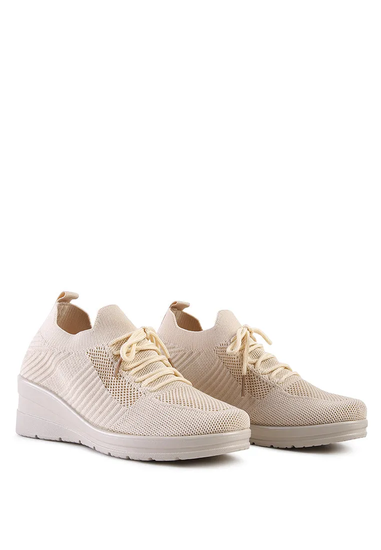 Pologirl Wedge Lace-Up Sneakers