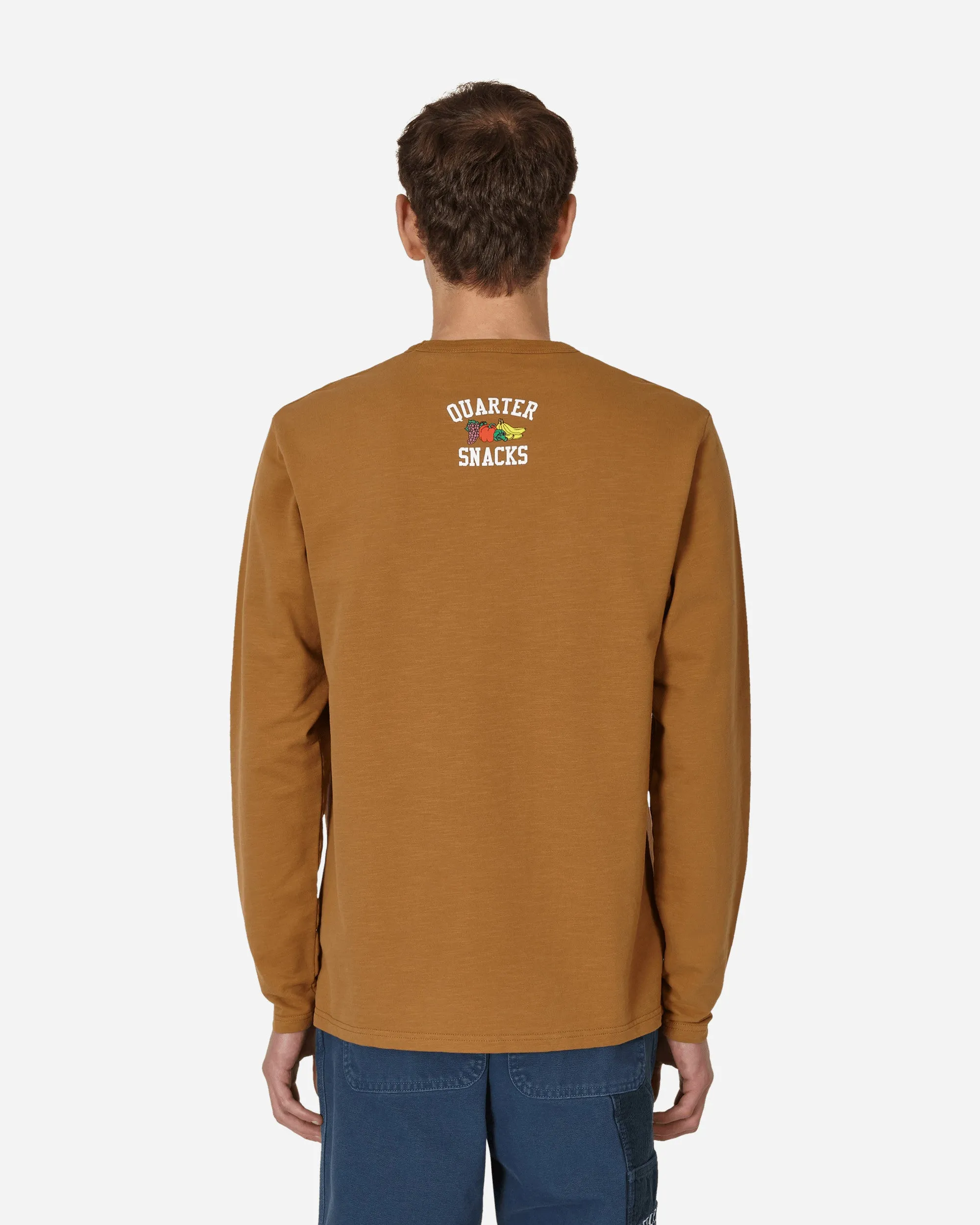 Quartersnacks Slub Yarn Pocket Longsleeve T-Shirt Brown