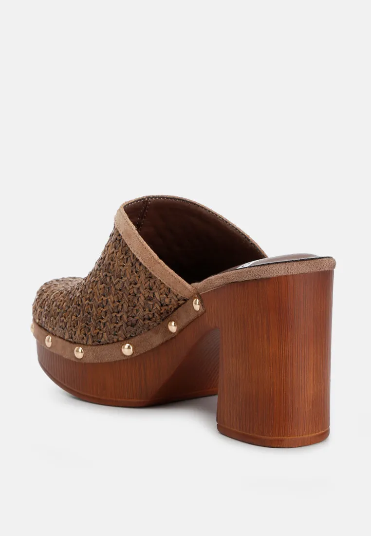 Raffia Platform Clogs By Ruw