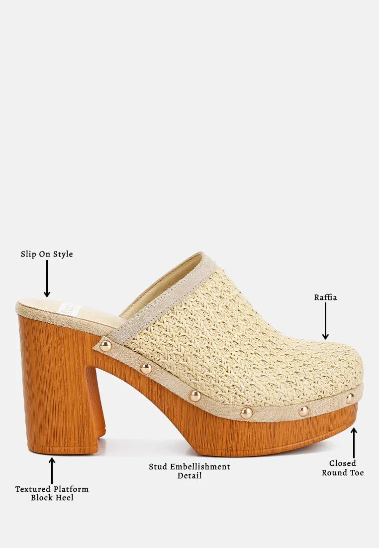 Raffia Platform Clogs By Ruw