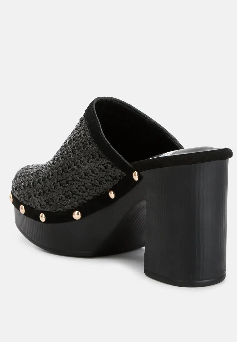 Raffia Platform Clogs By Ruw