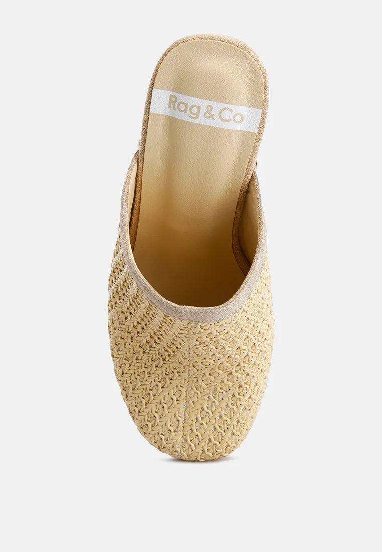 Raffia Platform Clogs By Ruw