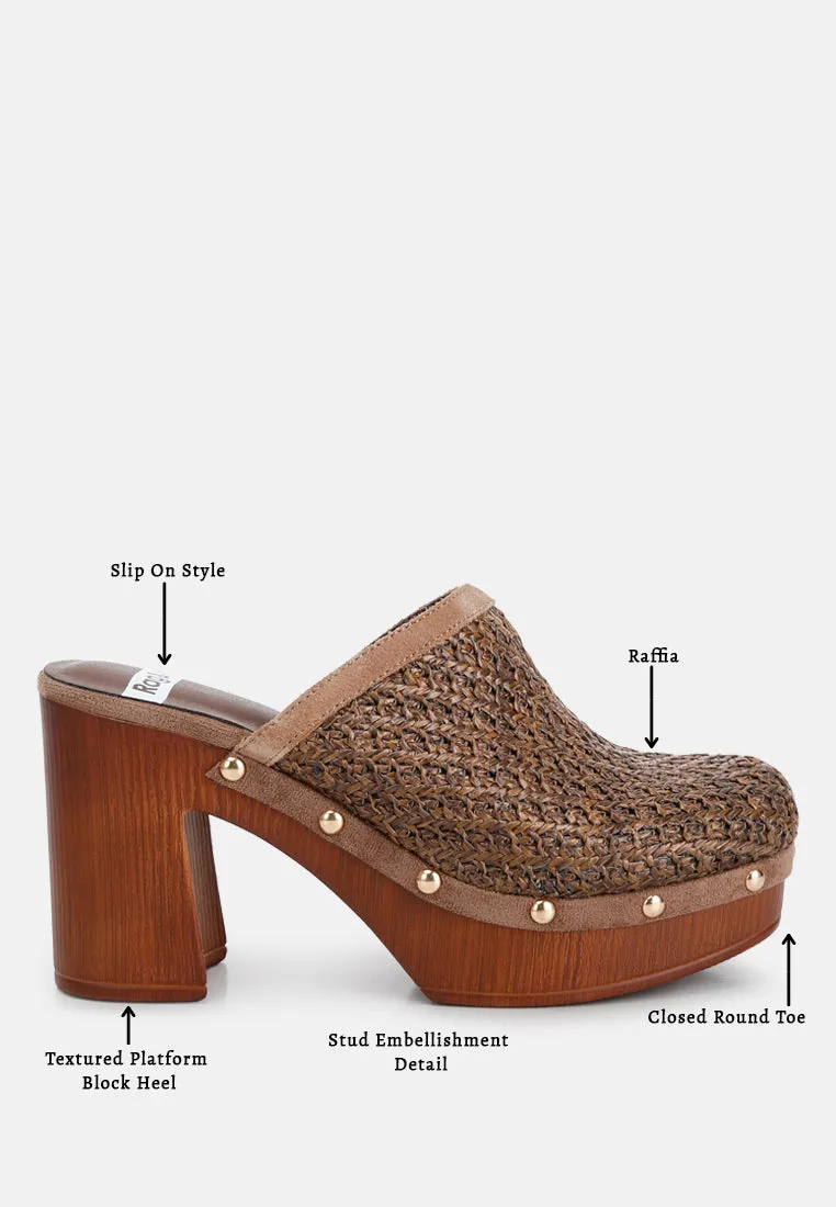 Raffia Platform Clogs By Ruw