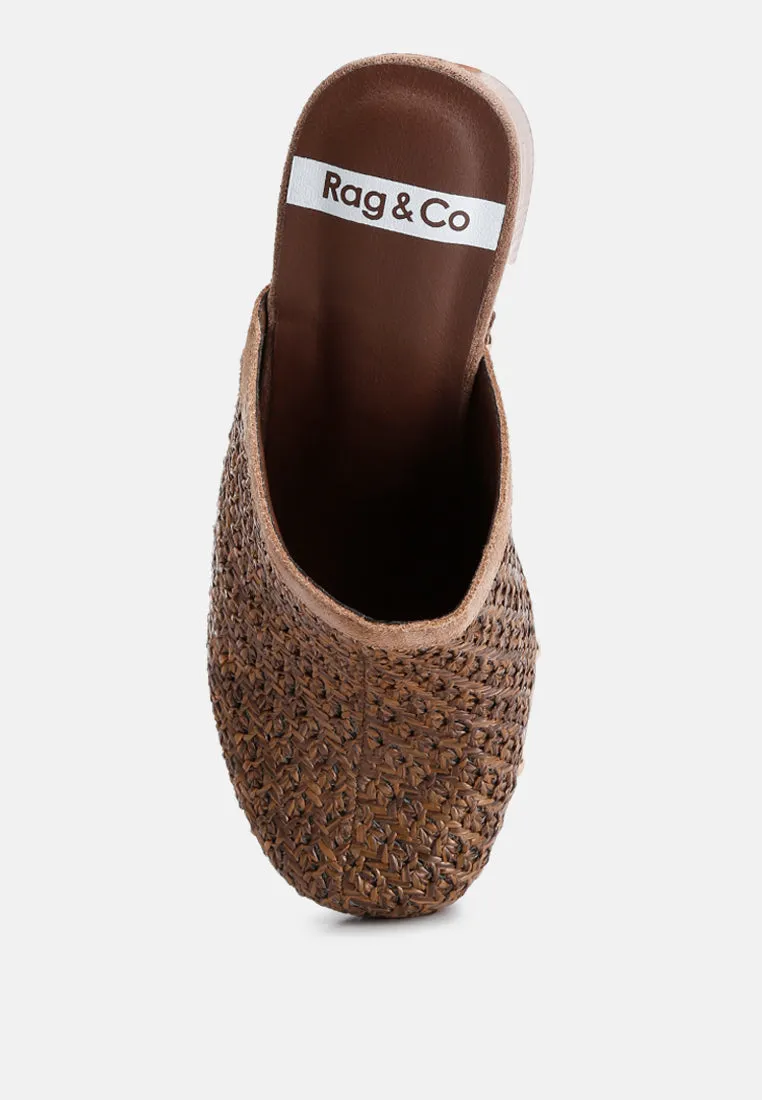 Raffia Platform Clogs By Ruw