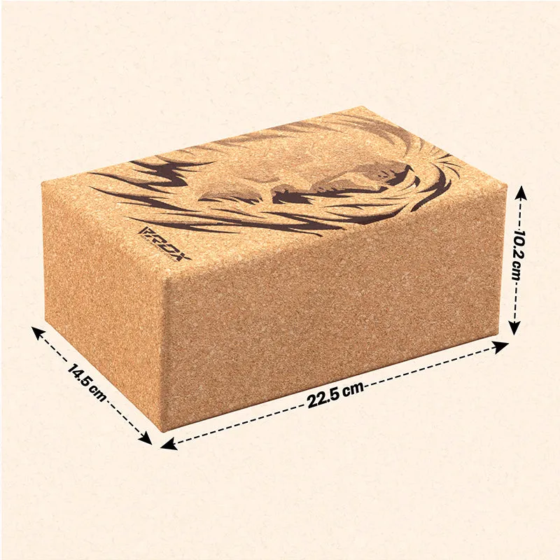 RDX D1 Cork Yoga Block Non-Slip Brick