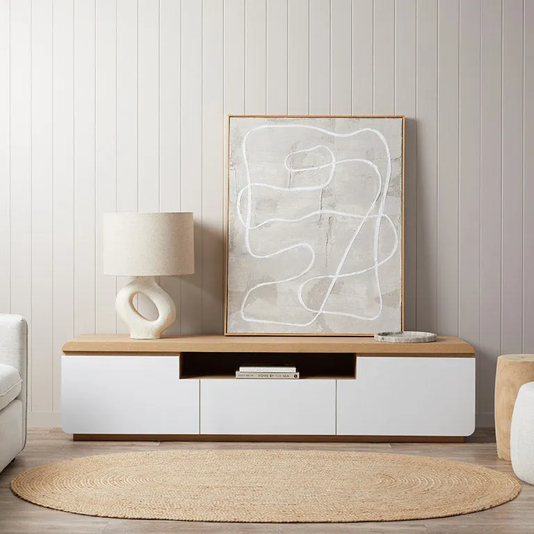 Rhodes Entertainment Unit - White/Natural