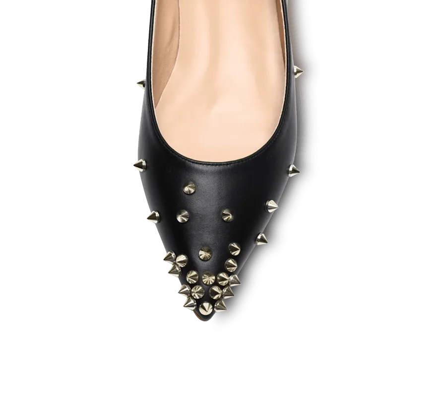 Skittle Studded Leather Flats