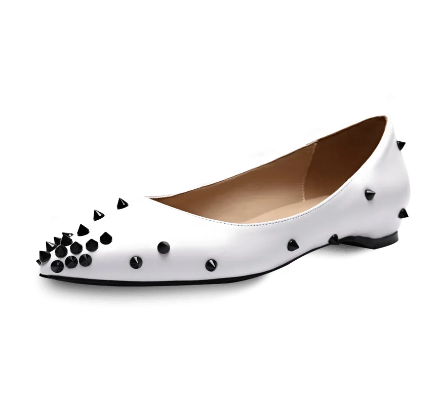 Skittle Studded Leather Flats