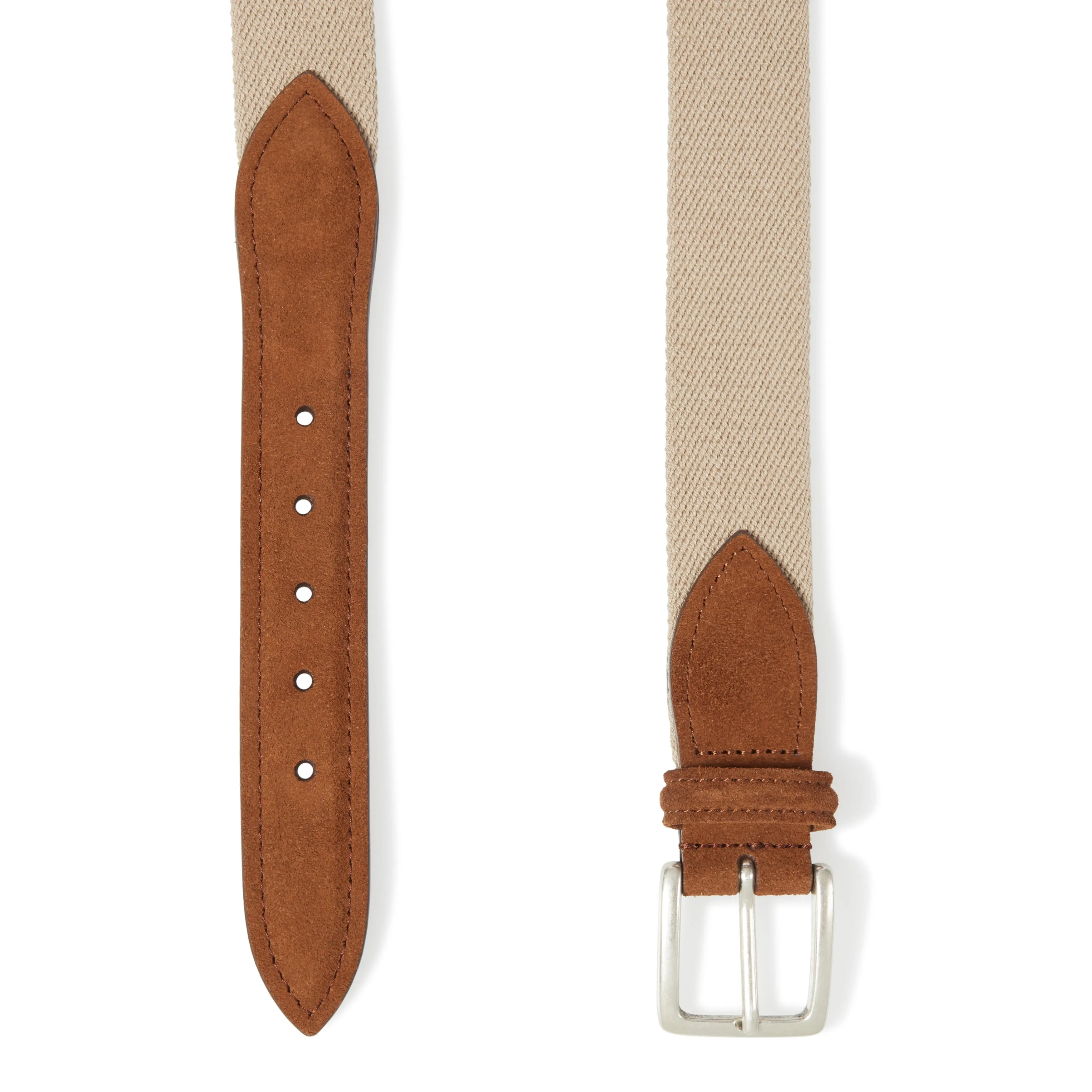 Suede Trim Canvas Belt