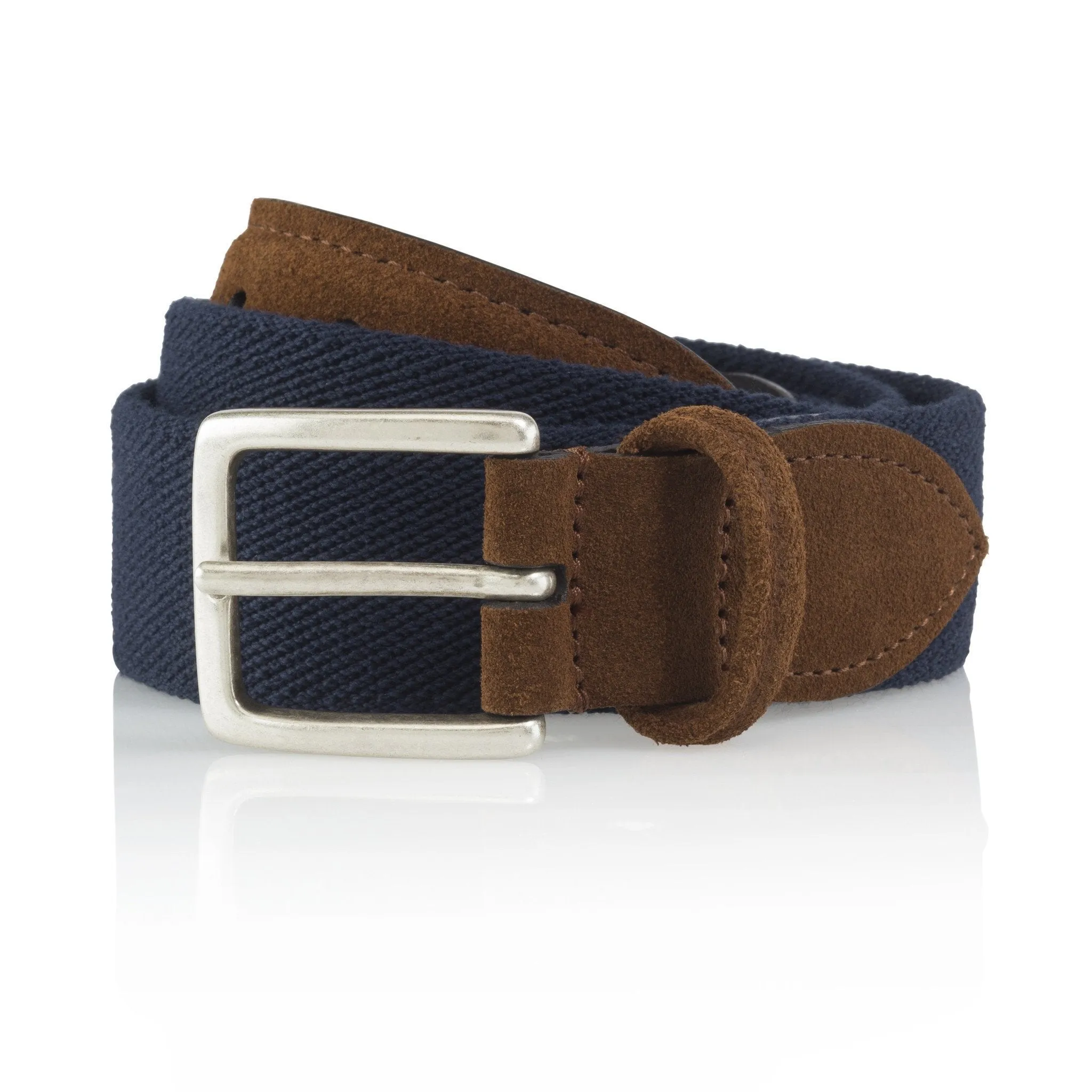 Suede Trim Canvas Belt