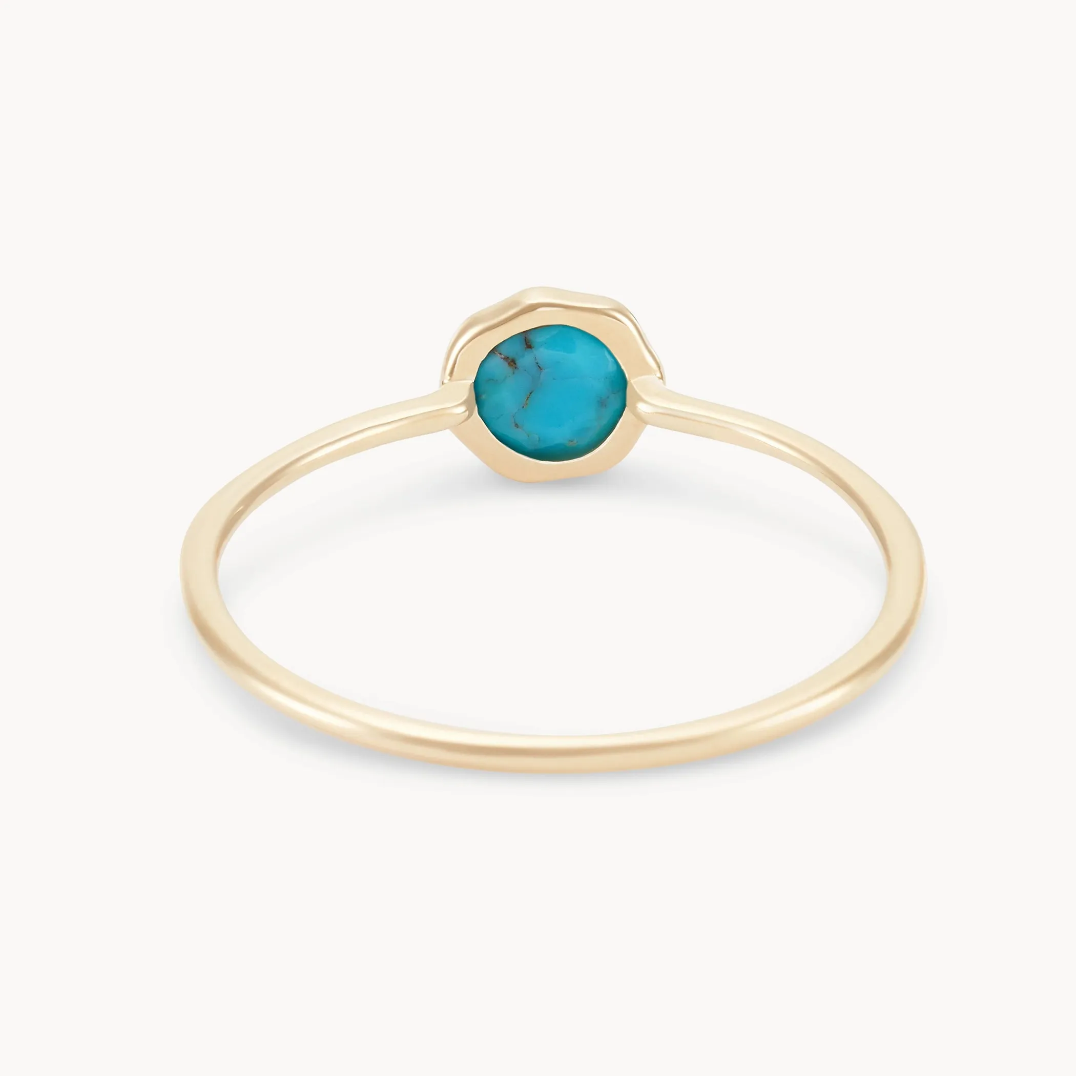 turquoise mini mood ring - 10k yellow gold, turquoise