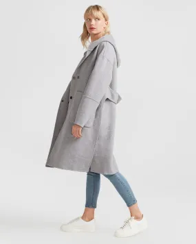 Walk This Way Wool Blend Oversized Coat - Grey